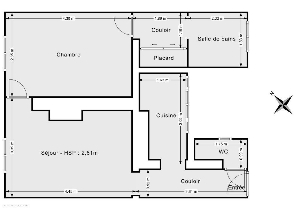 Vente Appartement 2&nbsp;Pièces 40.07&nbsp;m² Paris 17