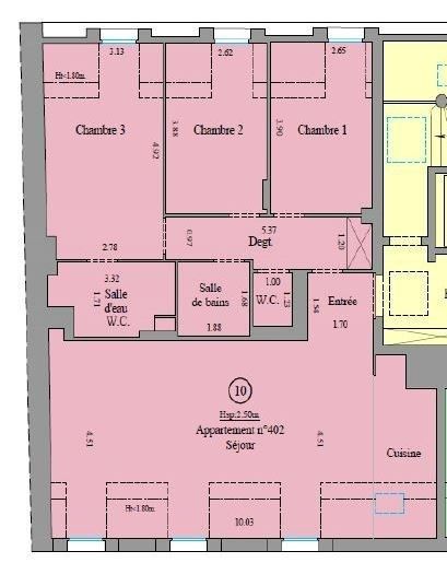 Vente Appartement 4&nbsp;Pièces 90&nbsp;m² Paris 17