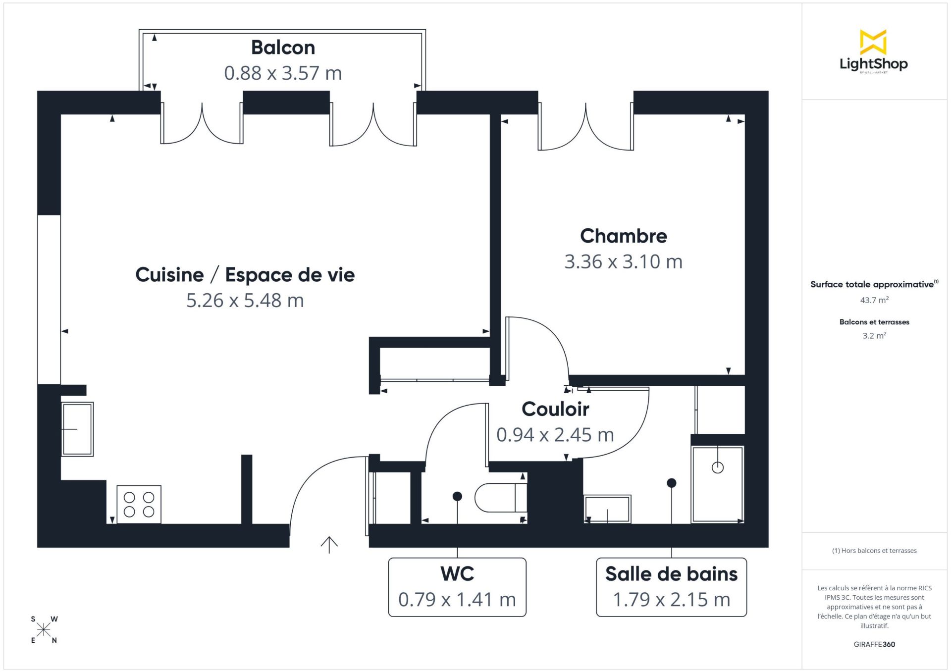 Vente Appartement 2&nbsp;Pièces 44&nbsp;m² Paris 17