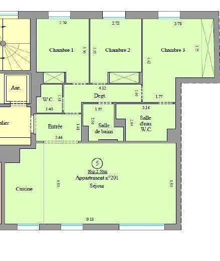 Vente Appartement 4&nbsp;Pièces 93.4&nbsp;m² Paris 17