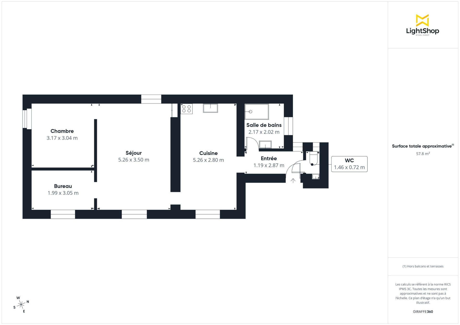 Vente Appartement 3&nbsp;Pièces 58&nbsp;m² Paris 18