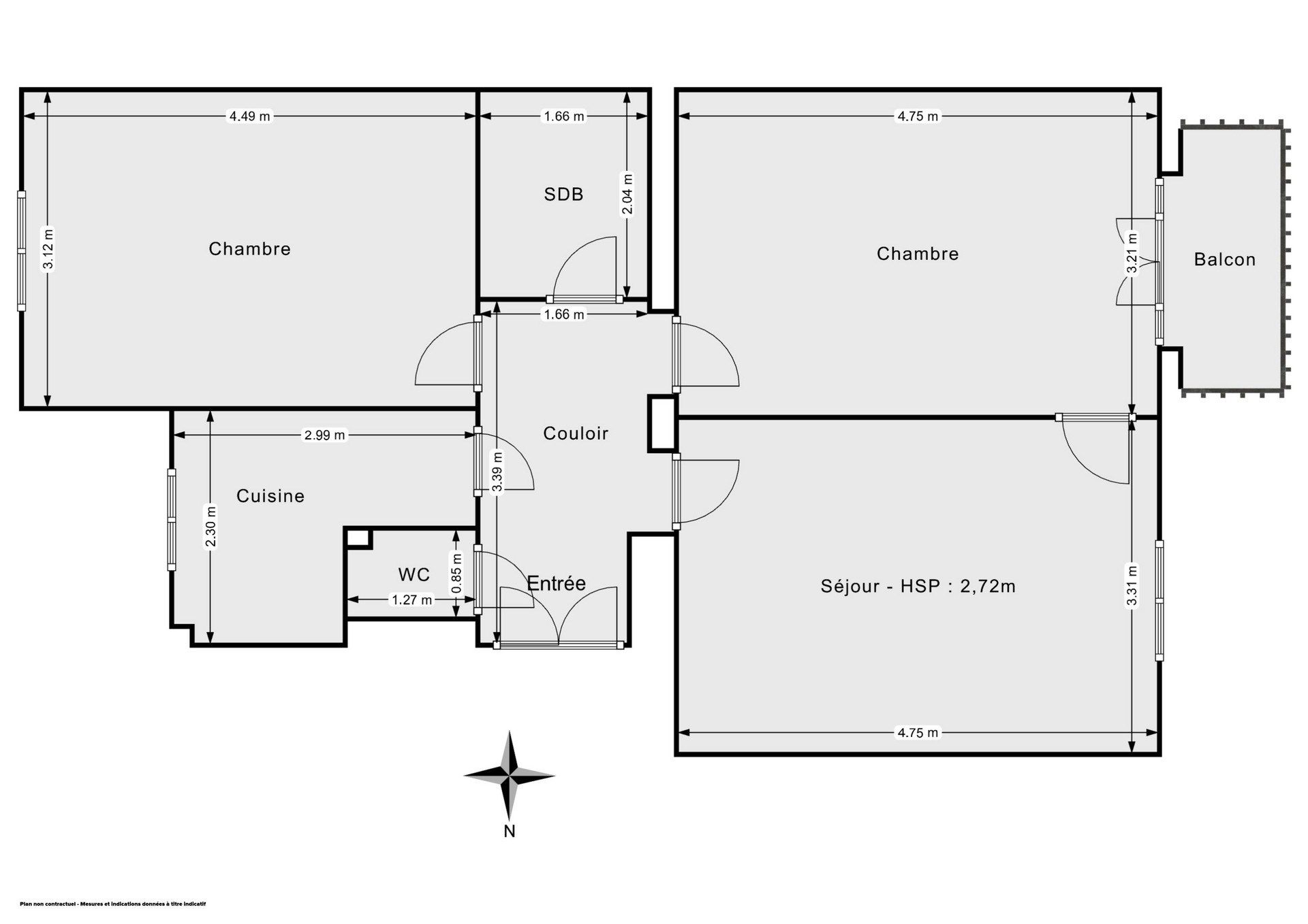 Vente Appartement 3&nbsp;Pièces 62&nbsp;m² Paris 18