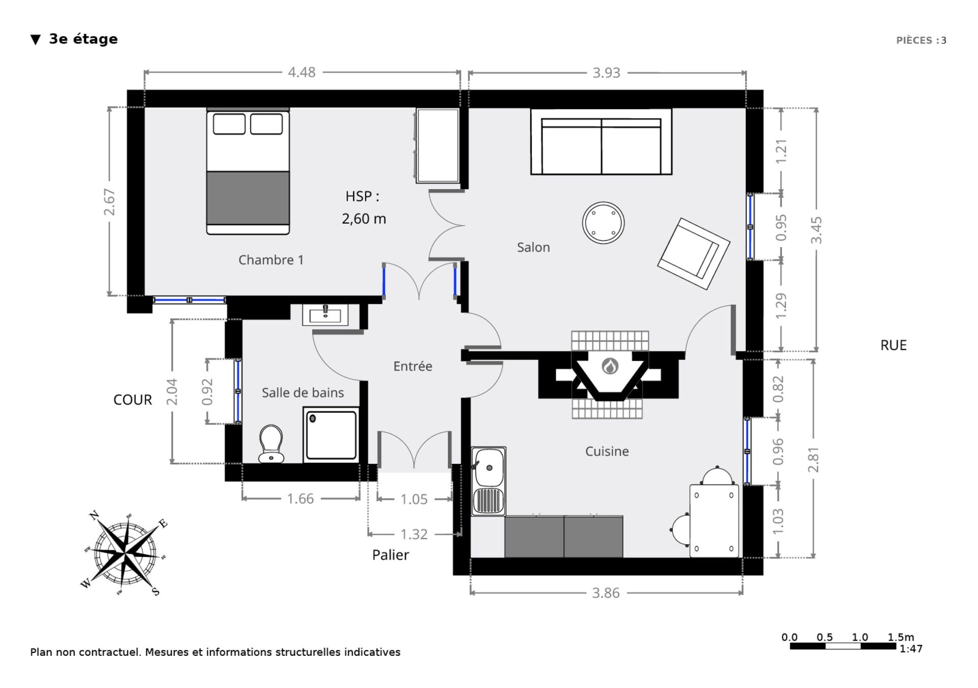 Vente Appartement 2&nbsp;Pièces 40.86&nbsp;m² Paris 9