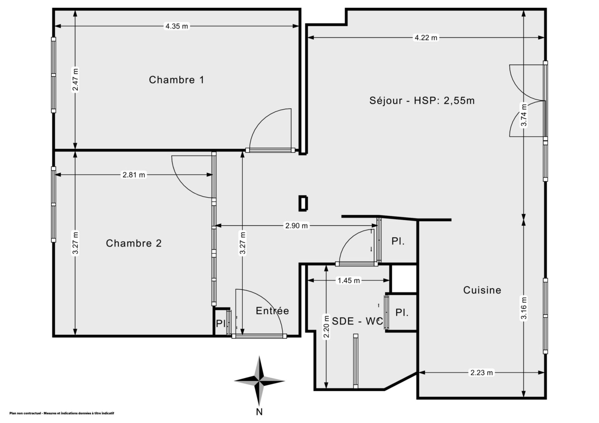 Vente Appartement 3&nbsp;Pièces 52&nbsp;m² Paris 19