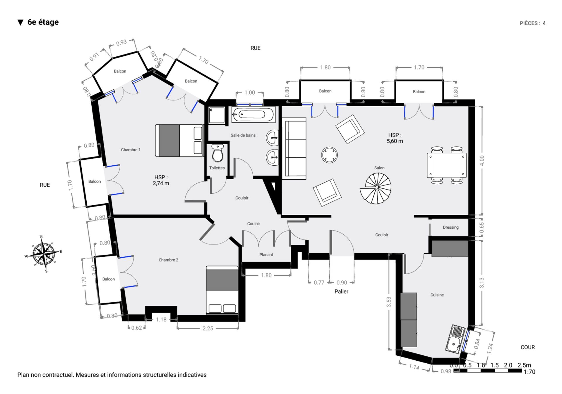Vente Appartement 4&nbsp;Pièces 88.17&nbsp;m² Paris 18