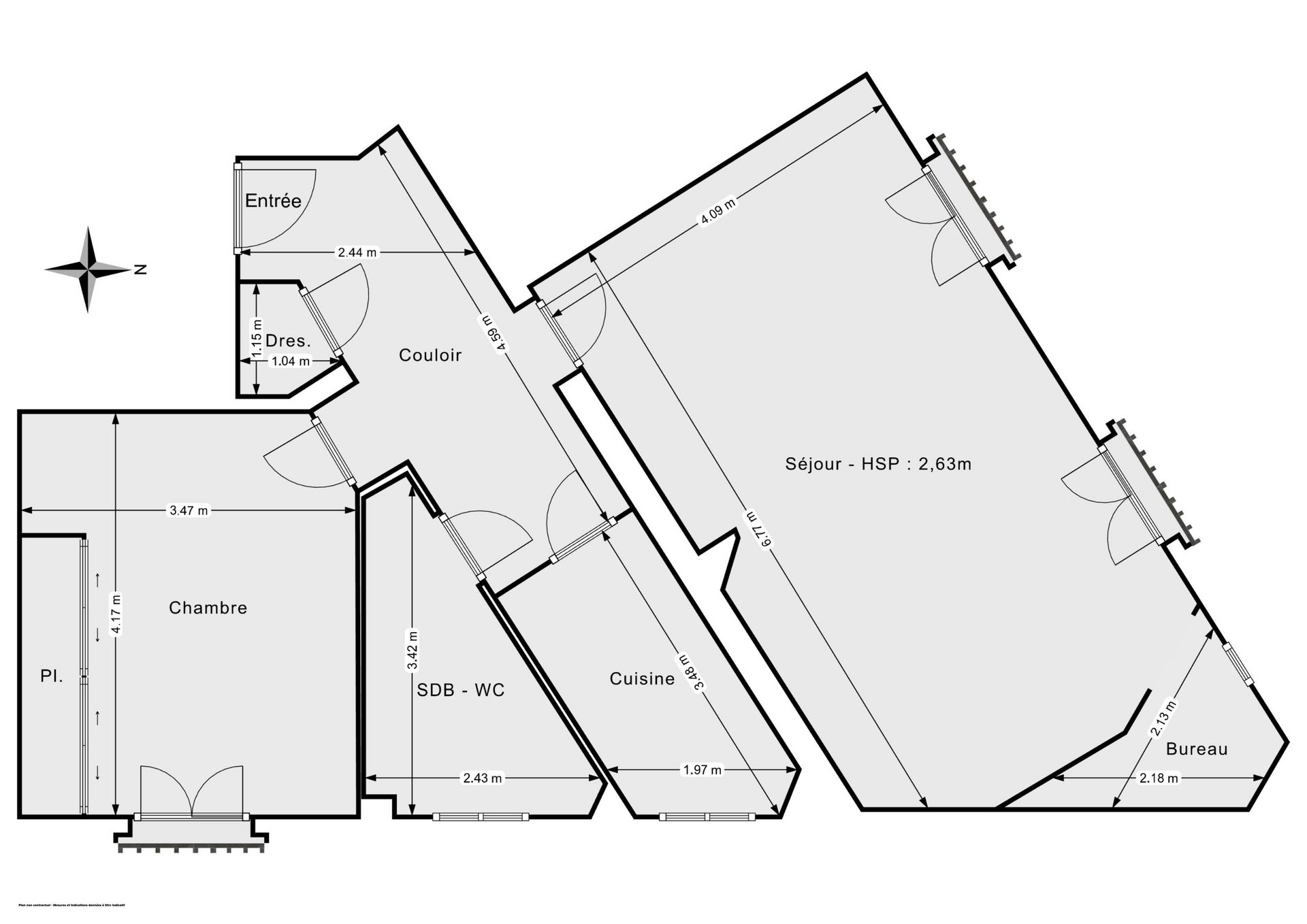 Vente Appartement 3&nbsp;Pièces 64&nbsp;m² Paris 18