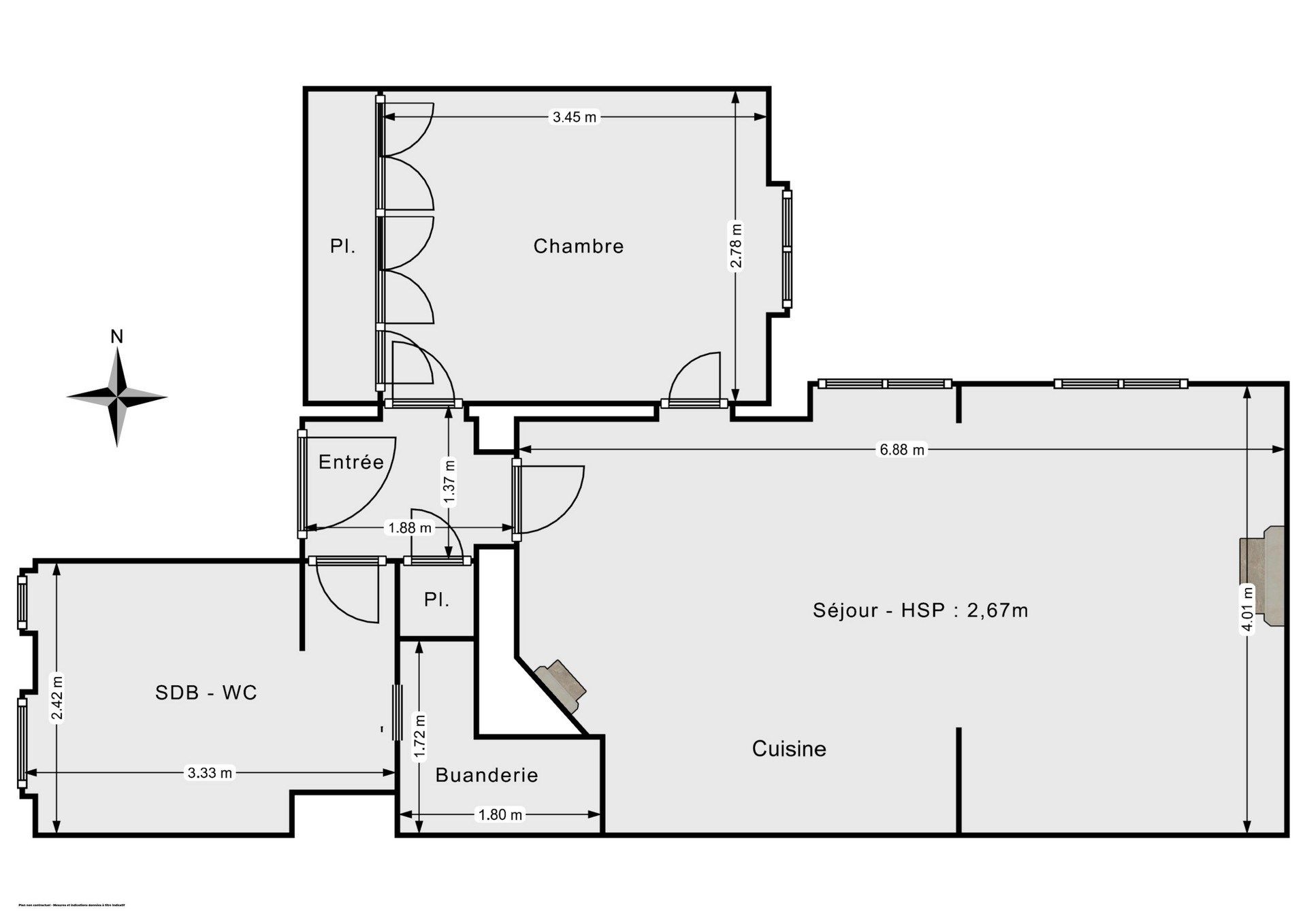 Vente Appartement 2&nbsp;Pièces 49&nbsp;m² Paris 18