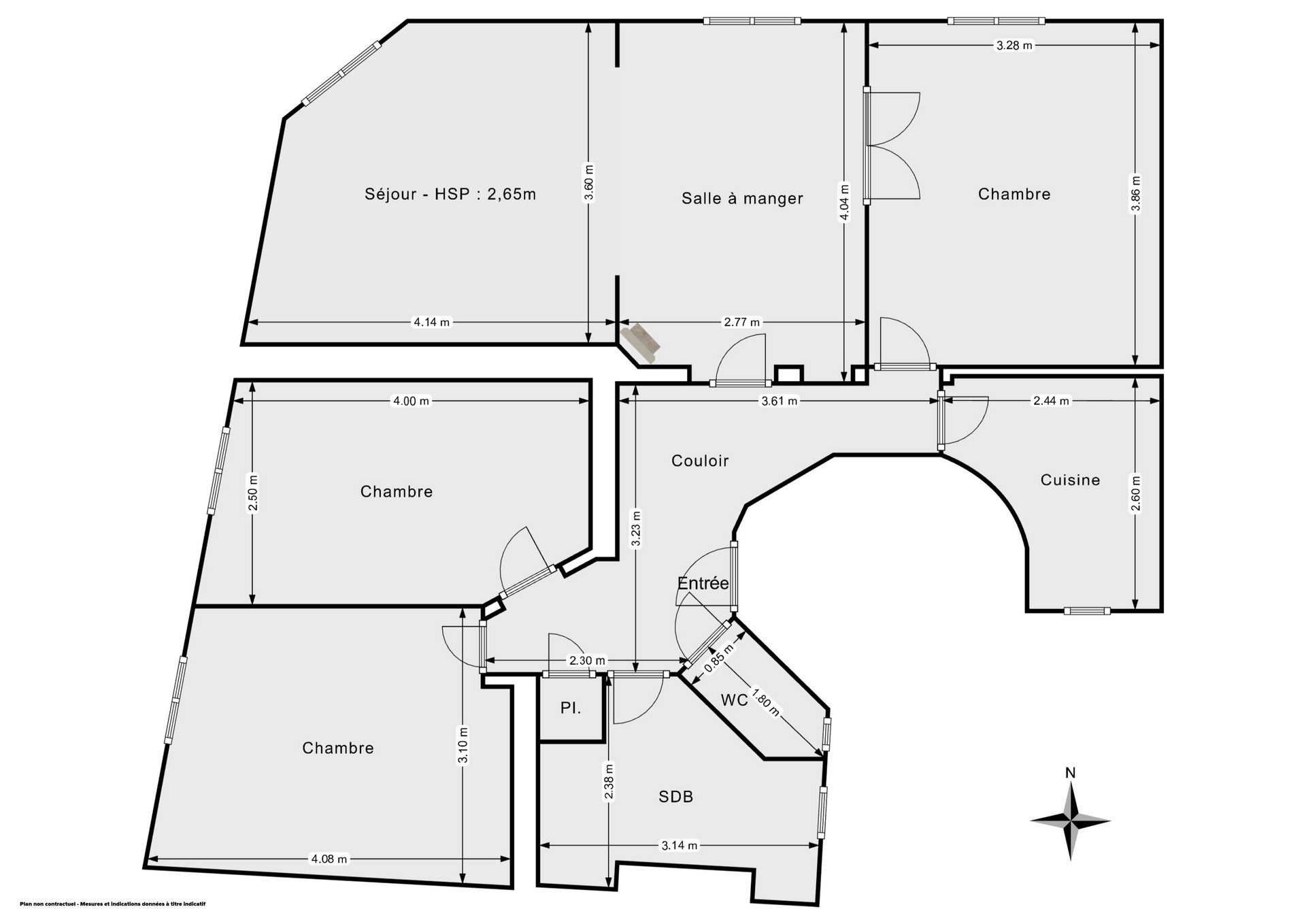 Vente Appartement 5&nbsp;Pièces 77&nbsp;m² Paris 17