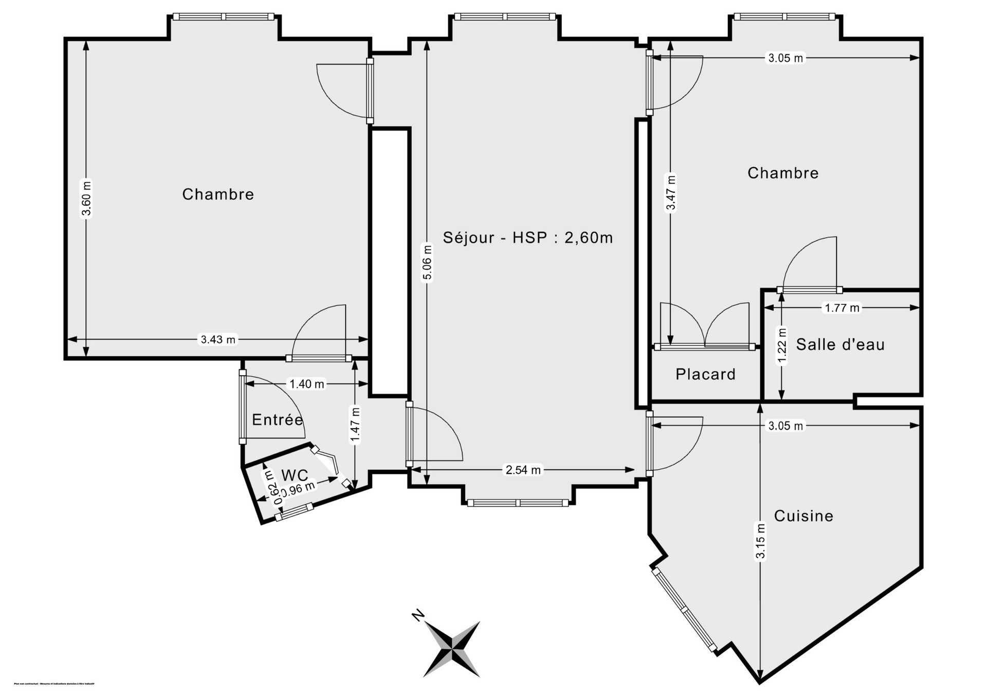 Vente Appartement 3&nbsp;Pièces 51&nbsp;m² Paris 18