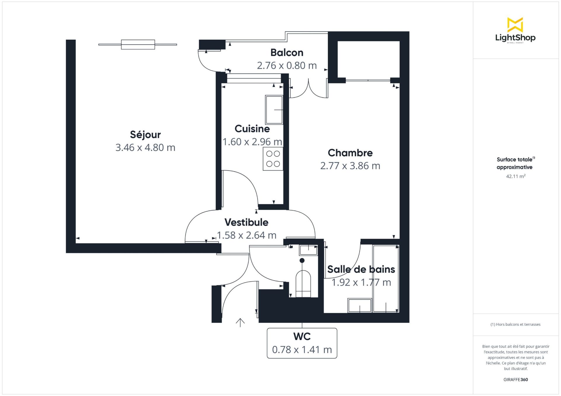 Vente Appartement 2&nbsp;Pièces 43&nbsp;m² Paris 17