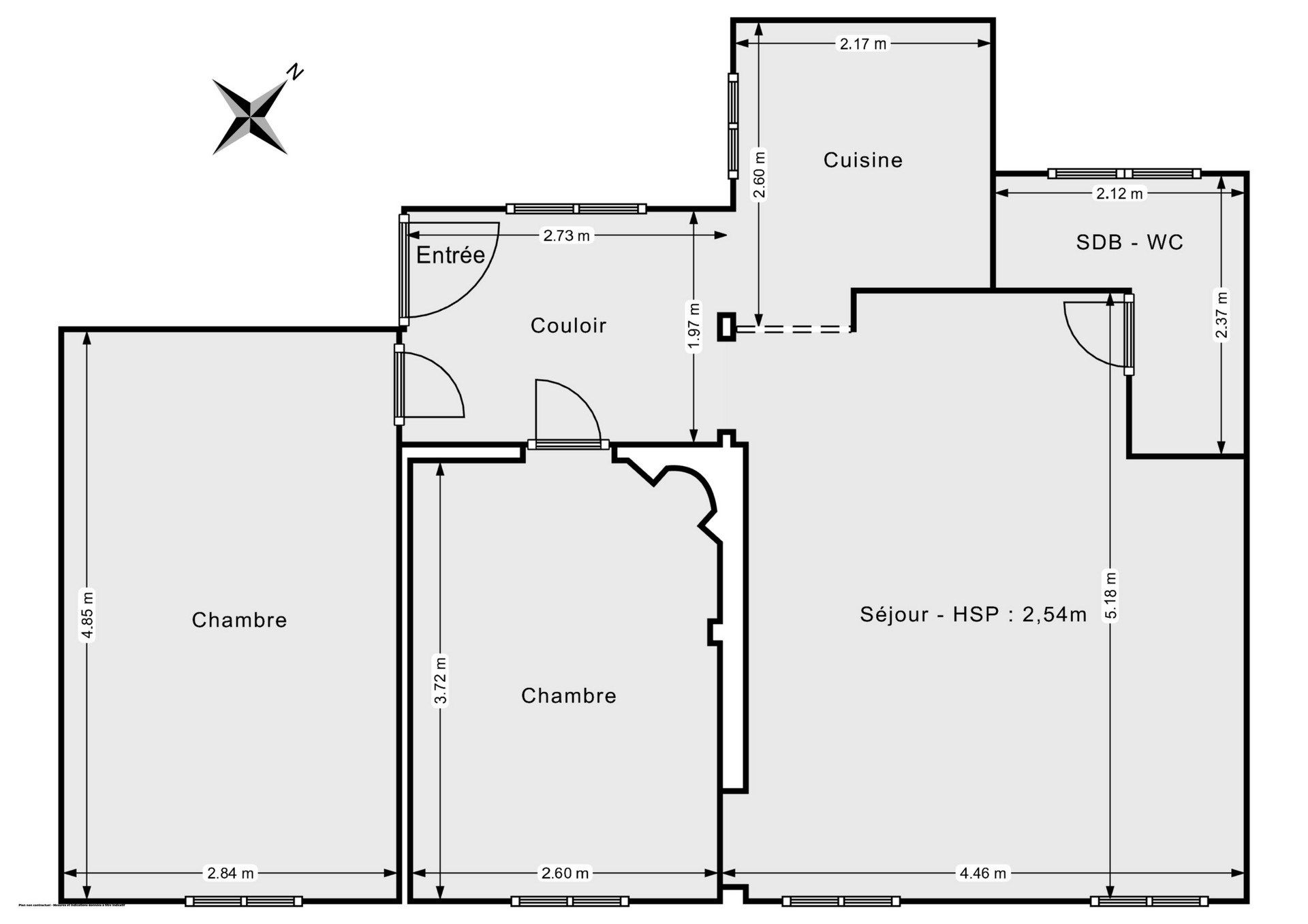 Vente Appartement 3&nbsp;Pièces 56&nbsp;m² Paris 18