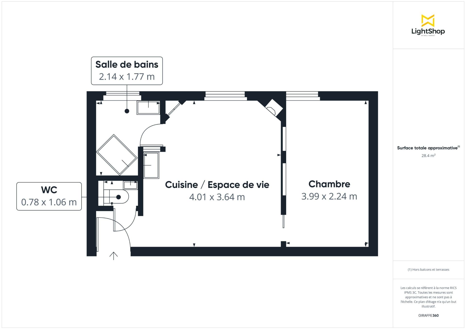 Vente Appartement 2&nbsp;Pièces 28&nbsp;m² Paris 17
