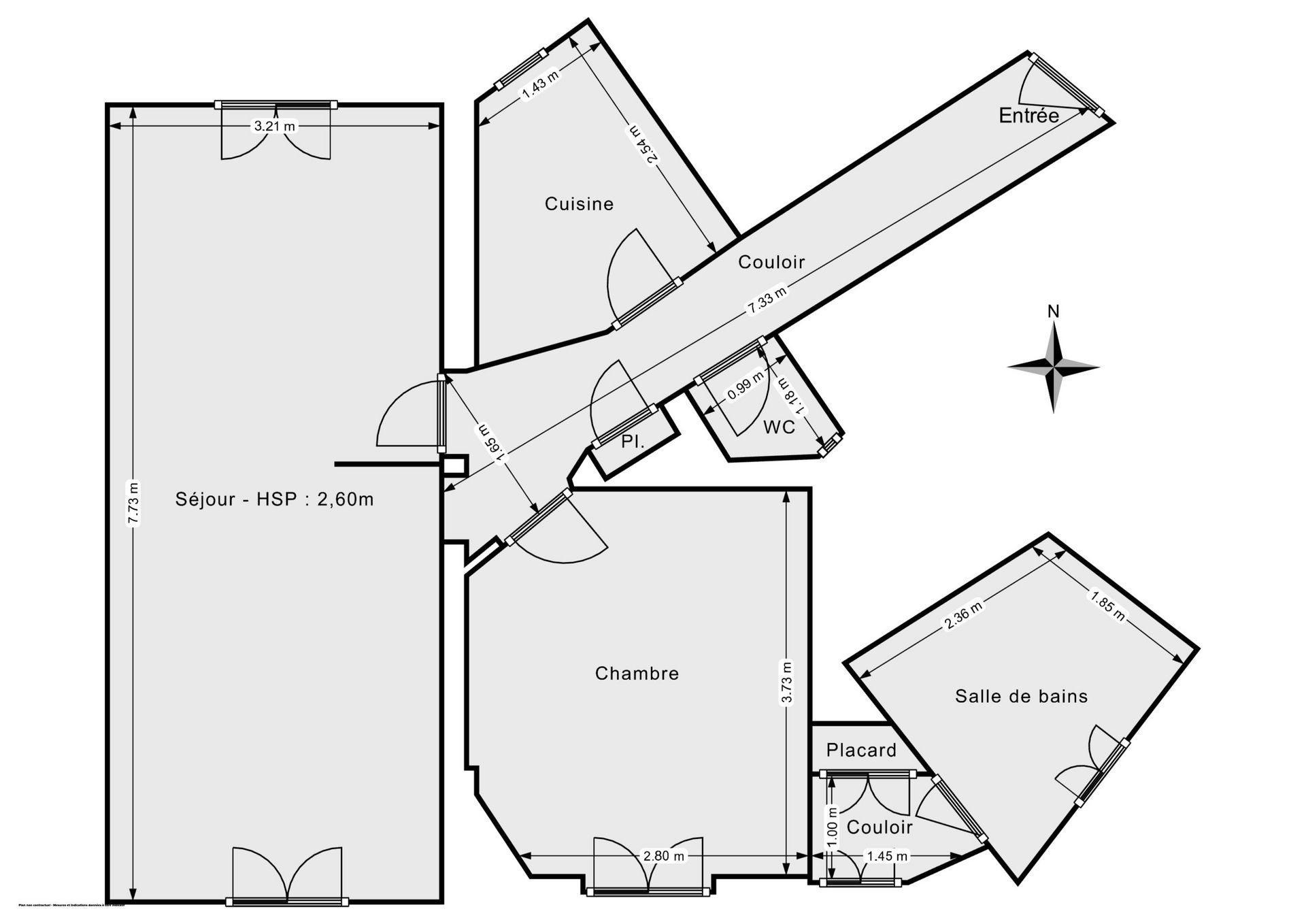 Vente Appartement 3&nbsp;Pièces 58&nbsp;m² Paris 18